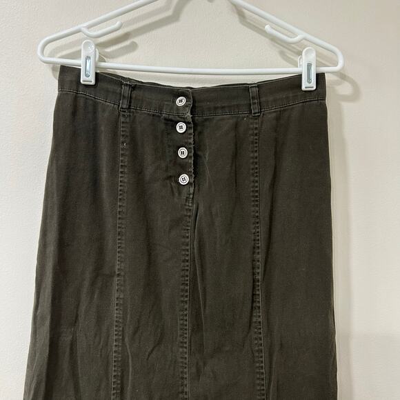 Moa Womens Size Small Army Green High Rise Flared Maxi Skirt Grunge Y2K Boho - Picture 2 of 5